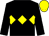 Black with yellow triple diamond, black sleeves, yellow cap