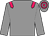 Grey body, rose epaulettes, grey arms, grey cap, rose hooped