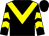 Black, yellow chevron, chevrons on sleeves