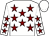 White, maroon stars, white cap
