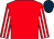 RED, WHITE striped sleeves, DARK BLUE cap