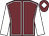 Garnet body, white seams, white arms, garnet cap, white diamond