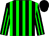 Black and green striped, black cap