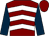 Maroon, white chevrons, dark blue sleeves, maroon cap