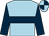 Light blue, dark blue hoop and sleeves, quartered cap