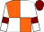Orange and white (quartered), white sleeves, maroon armlets, maroon cap