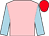 Pink, light blue sleeves, red cap