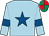 Light blue, royal blue star and armlets, emerald green and red quartered cap