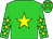 Lime green, yellow star, yellow stars on sleeves and cap