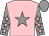pink, grey star, grey sleeves, pink stars, grey cap