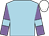 Light blue, mauve sleeves, light blue armlets, white cap