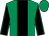 Emerald green, black stripe, black sleeves, emerald green seams, emerald green cap