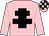 Pink, black cross of lorraine, pink and black checked cap
