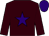 Brown body, purple star, brown arms, purple cap