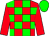 Red body, green checked, red arms, green cap