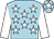 Light blue, white stars, sleeves and star on cap