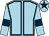 Light blue, dark blue seams, dark blue armlet, dark blue star on cap
