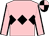 Pink, black triple diamond, black seams on sleeves, quartered cap