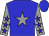 Blue body, grey star, grey arms, blue stars, blue cap