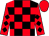 Black and red check, red sleeves, black diamonds, red cap