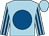 Light blue, royal blue disc, striped sleeves