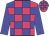 Rose body, big-blue checked, big-blue arms, rose cap, big-blue checked