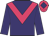 Purple body, rose chevron, purple arms, rose cap, purple diamond