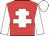 Red body, white cross of lorraine, white arms, white cap