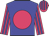 Big-blue body, rose disc, rose arms, big-blue striped, rose cap, big-blue striped