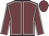 Garnet body, white seams, garnet cap