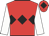Red, black diamond hoop, white arms, red cap, black diamond