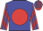 Blue body, red disc, red arms, blue striped, red cap, blue striped