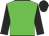 Green body, black arms, black cap