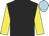 Black, Yellow sleeves, Light Blue cap