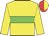Yellow, green hoop, red and yellow halved cap