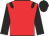 red, black epaulettes, black sleeves and cap