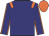 navy, orange epaulets, navy sleeves, orange seams, orange cap