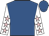 Royal blue, white sleeves, pink stars
