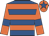Royal blue, orange hoops, orange sleeves, royal blue armlets and star on orange cap