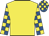 Yellow, royal blue and yellow check sleeves and cap