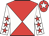 Red and white diabolo, white sleeves, red stars, red cap, white star