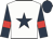 White, dark blue star, dark blue sleeves, red armlets, dark blue cap