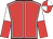 Red, white seams, white and red halved sleeves, red and white quartered cap