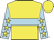 Yellow, light blue hoop, light blue sleeves, yellow stars and cap