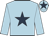 Light blue, dark blue star and star on cap