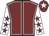 Maroon, white seams, white sleeves, maroon stars, maroon cap, white star