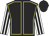Black body, yellow seams, white arms, black striped, black cap