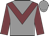 Grey body, garnet chevron, garnet arms, grey cap