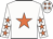 White body, orange star, white arms, orange stars, white cap, orange stars