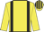 Yellow body, black braces, yellow arms, yellow cap, black striped